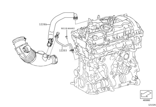 OEM Toyota Crankcase Ventilation Hose Assembly (MKV Supra)