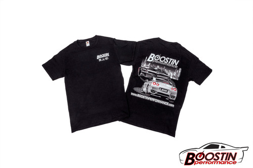 Boostin Performance Adult T-shirt (Double Sided - Black), Boostin Performance Adult Black GT-R & Evo Shirt, Boostin Performance